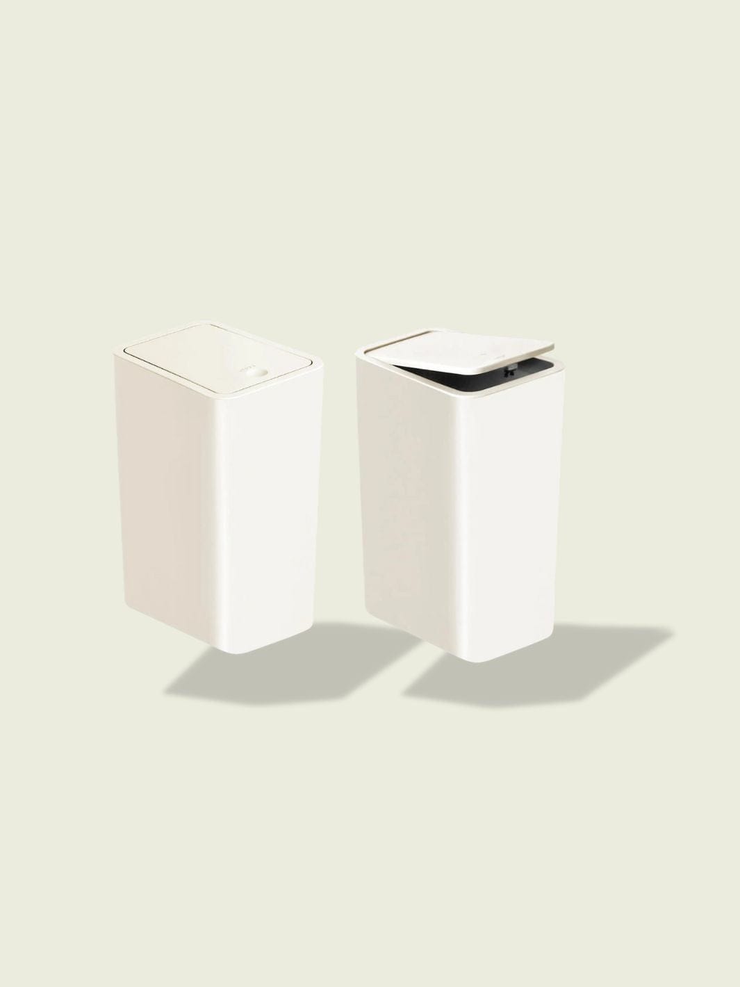 Poubelle Rectangle Lot 2 Blanc / 10L