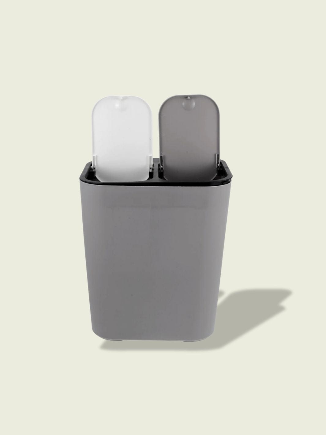 Poubelle 2 Compartiments Gris