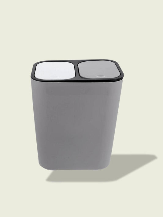 Poubelle 2 Compartiments Gris