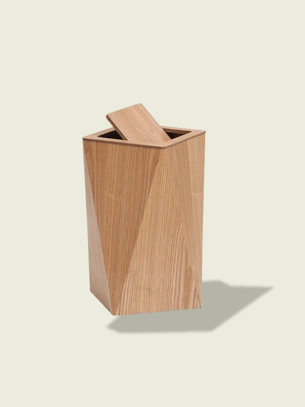 Poubelle de Cuisine en Bois​ Bois clair 18L avec couvercle