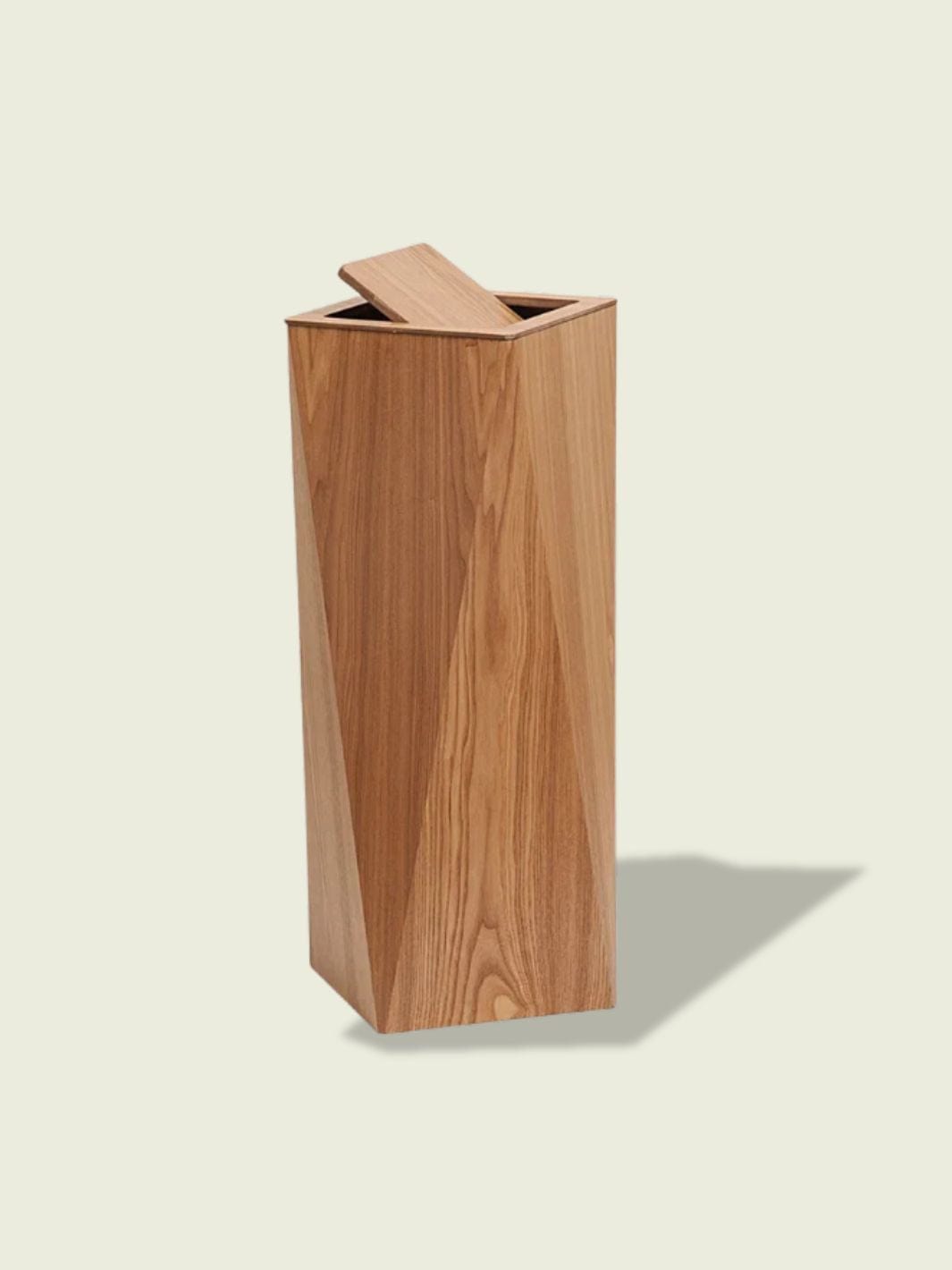 Poubelle de Cuisine en Bois​ Bois clair 27L avec couvercle