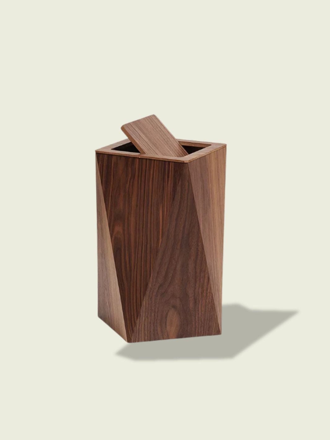 Poubelle de Cuisine en Bois​ Bois foncé 18L avec couvercle