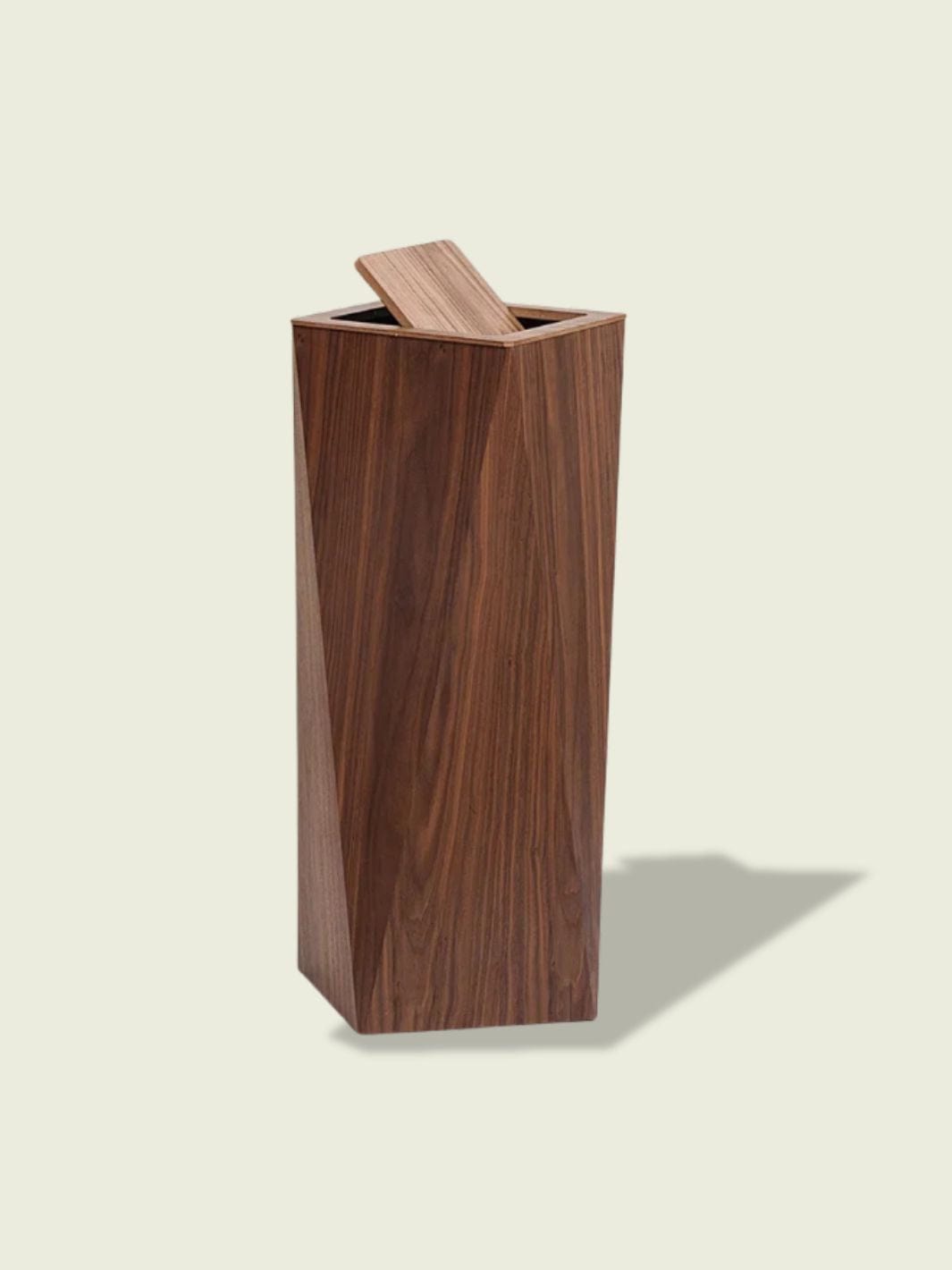 Poubelle de Cuisine en Bois​ Bois foncé 27L avec couvercle