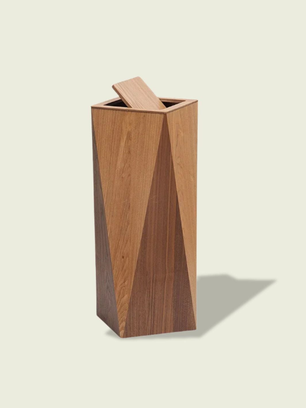 Poubelle de Cuisine en Bois​ Bois miel 27L  avec couvercle