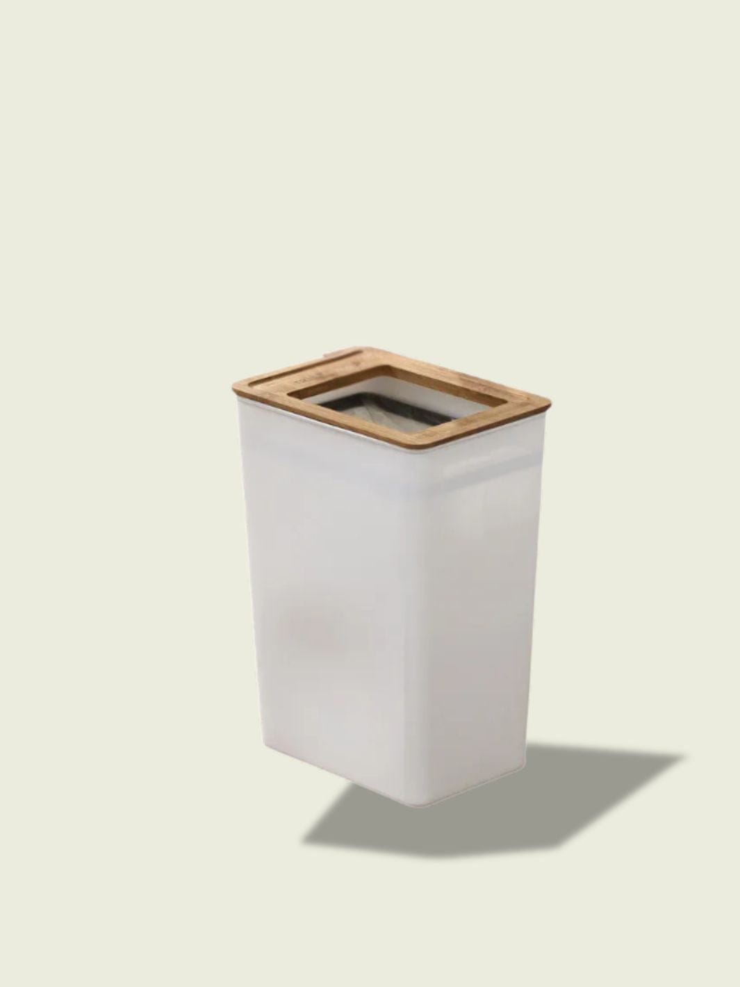 Poubelle de salle de bain bambou​ Blanc / 7.5 Litres