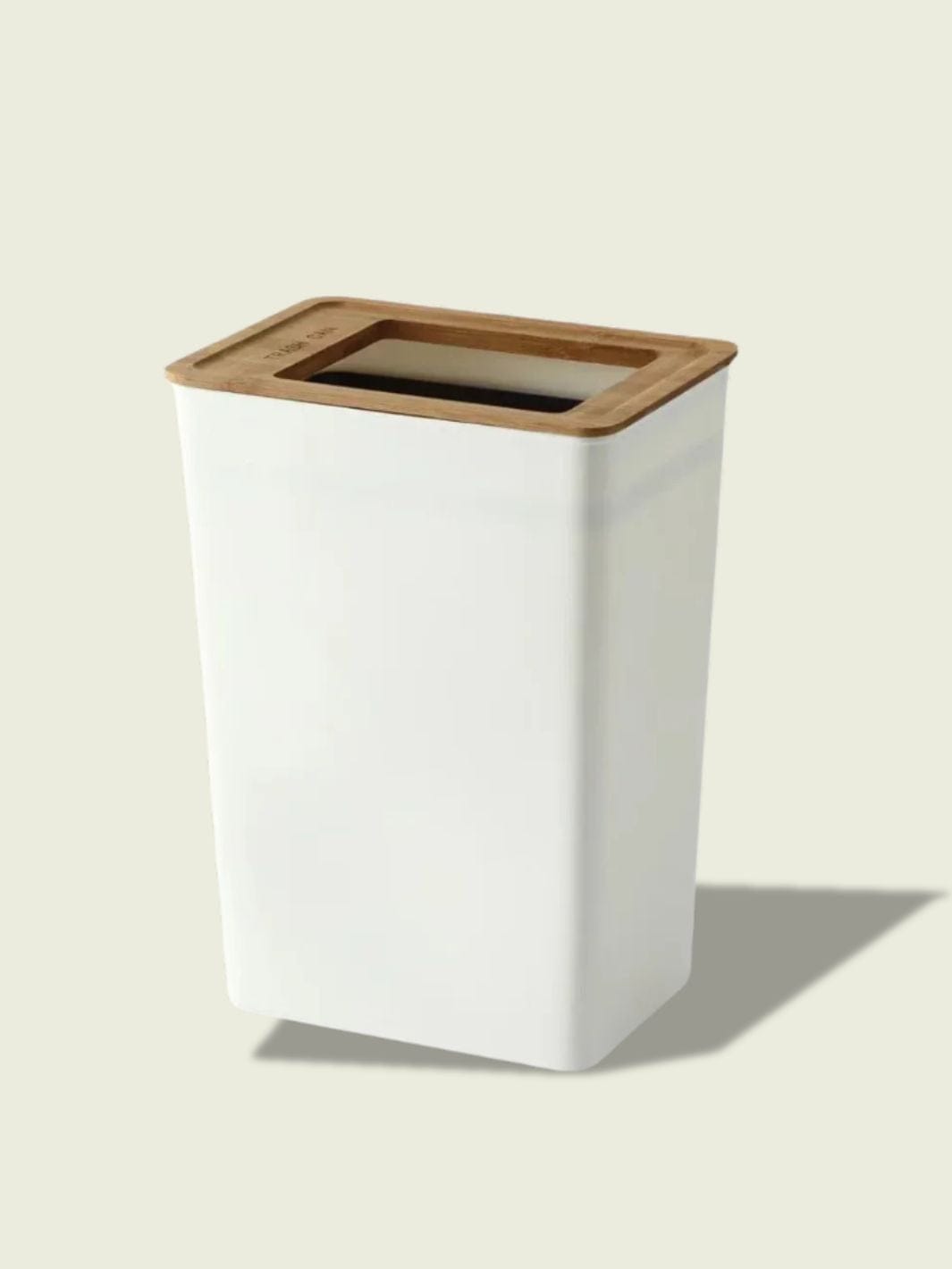 Poubelle de salle de bain bambou​ Blanc / 9 Litres