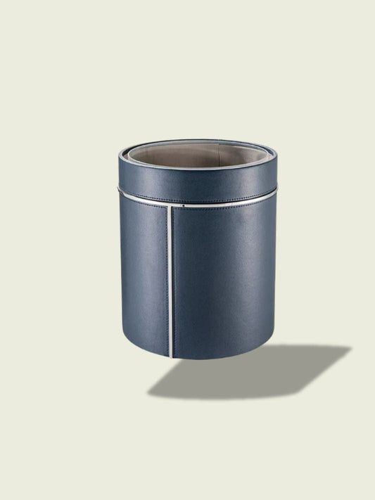 Poubelle en cuir​ Bleu