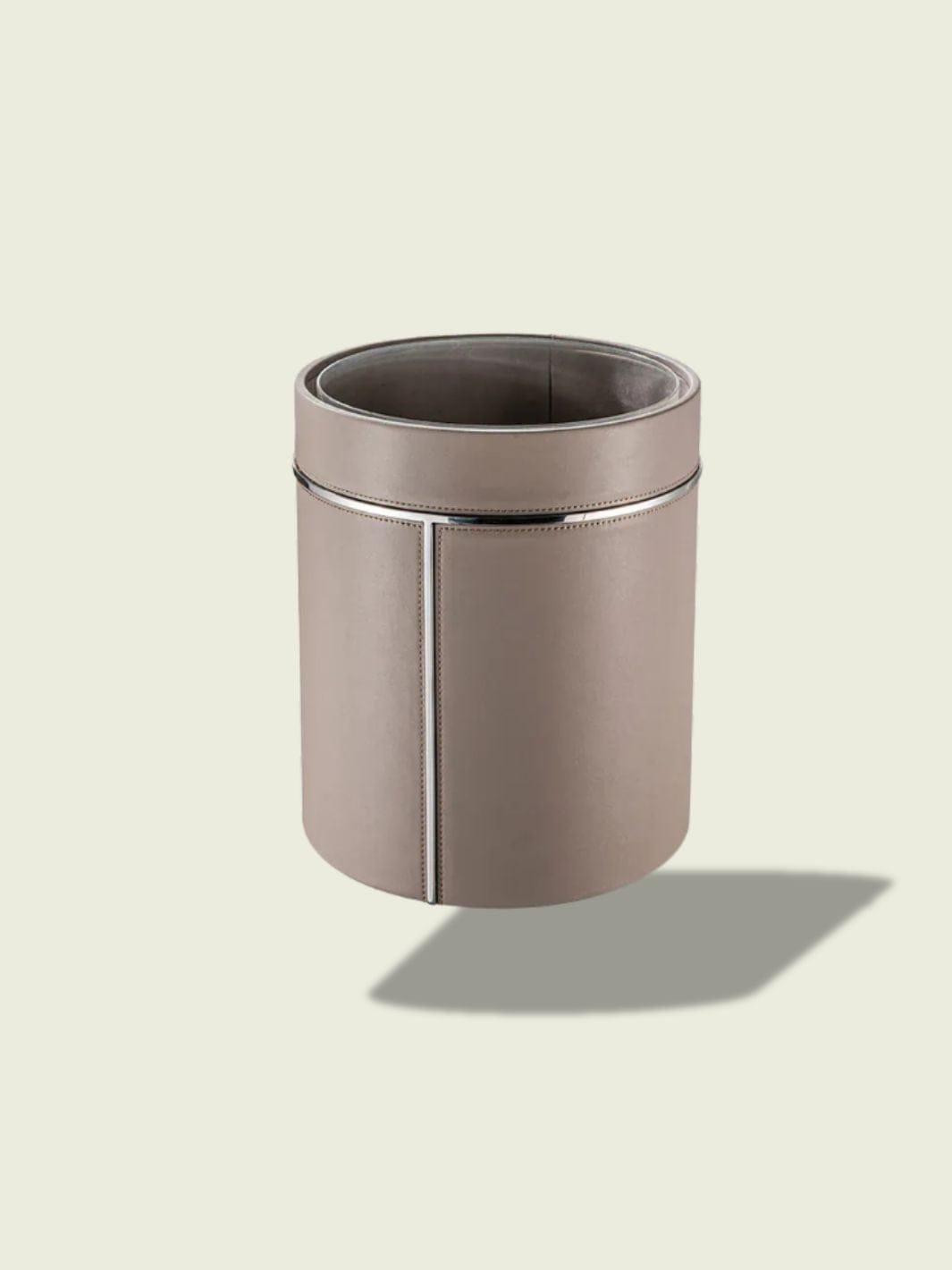 Poubelle en cuir​ Gris