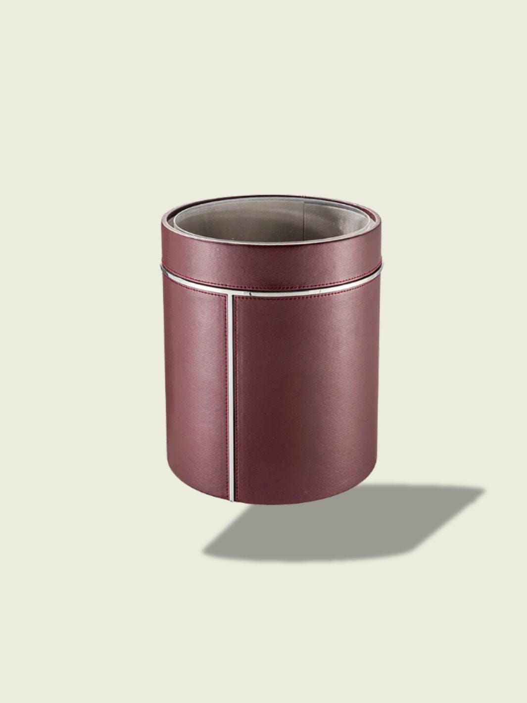 Poubelle en cuir​ Rouge