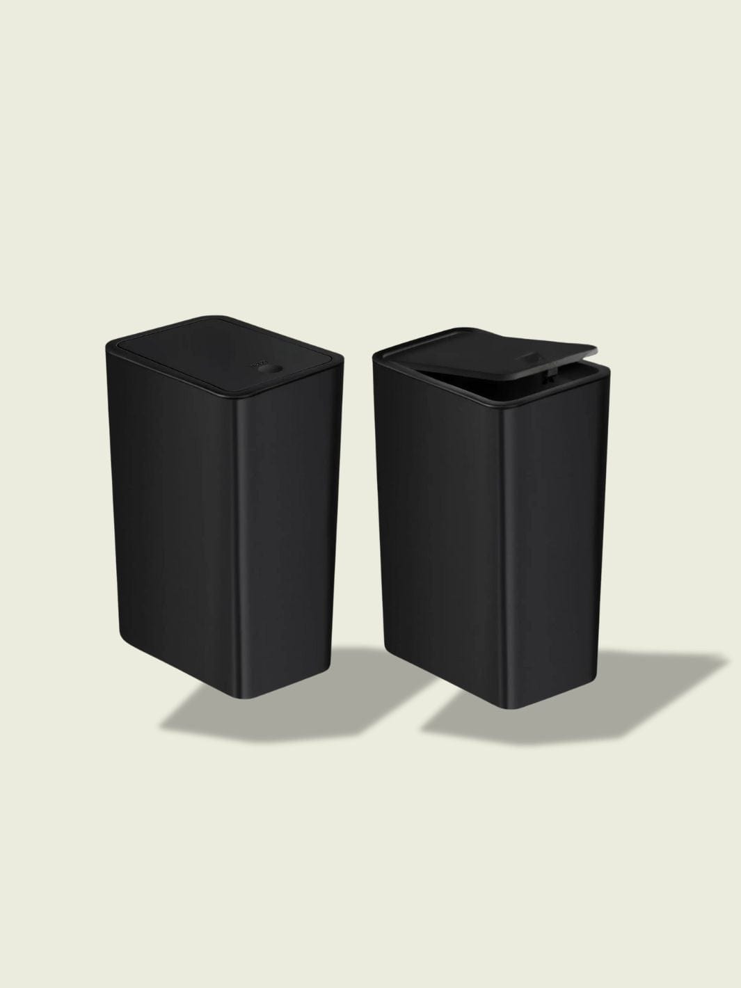 Poubelle Rectangle Lot 2 Noir / 10L